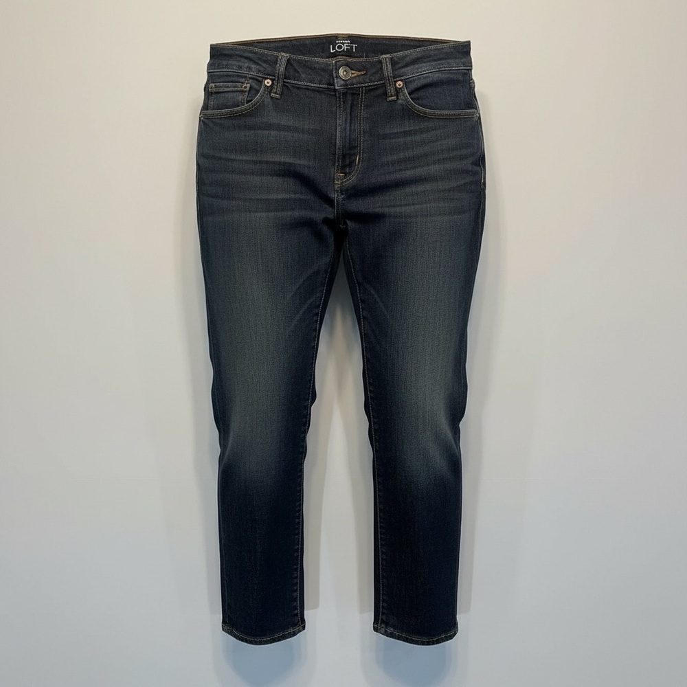 LOFT Dark Blue Curvy Crop Jeans